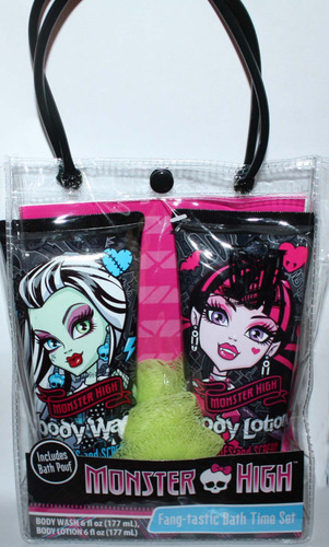 Monster High FANG-TASTIC Bath Time Set Body Wash, Lotion & Body Poof 05195