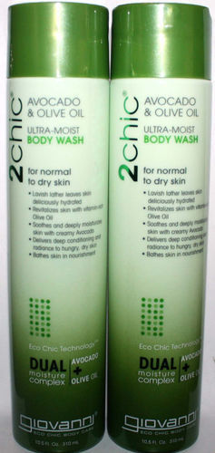 Lot of 2 Giovanni 2Chic Avocado & Olive Oil Ultra-Moist Body Wash 10.5 oz Each 03814