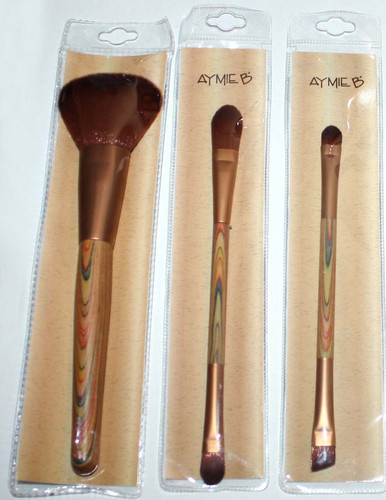 Set Of 3 Aymie B Powder, Foundation*Concealer, Eyeshadow*Eyeliner Brushes 02751