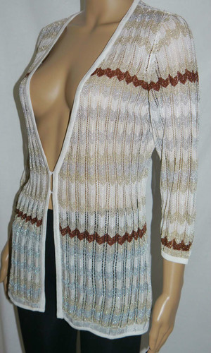 White House Black Market Women's Striped Knit Cardigan Sweater Top (Medium) *Reduced* 02519