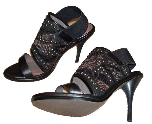Miss Sixty SADE Black Leather Embellished Shoes Heels -Reduced 02334