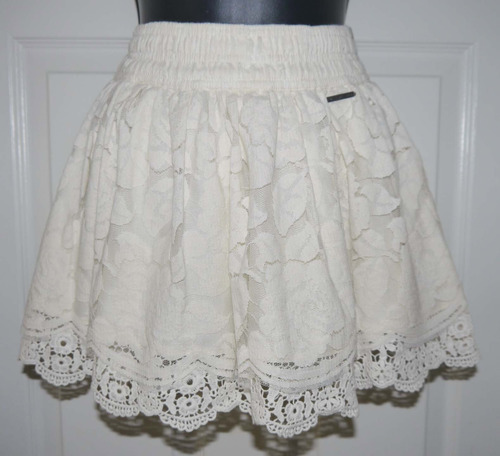 Abercrombie & Fitch JORIE Women's Cream Floral Lace Mini Skirt *Reduced*(X-Small) 00843