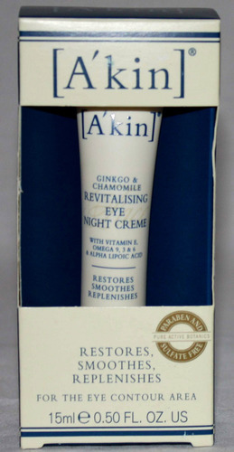 A'Kin Ginkgo & Chamomile Revitalizing Eye Night Creme .50oz (Reduced) 00815