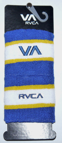 2 Pk RVCA Unisex Blue White and Yellow 3" Wristbands *Reduced* 00663