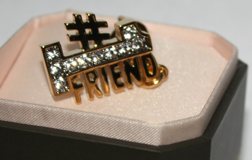 Juicy Couture #1 Friend Gold Toned Rhinestone Embellished Charm 00634