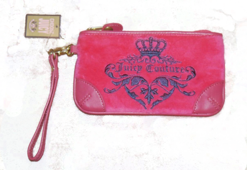 Juicy Couture VIVID 949 Dark Pink Graphic Velour Clutch YSRUS386 *Reduced* 00061