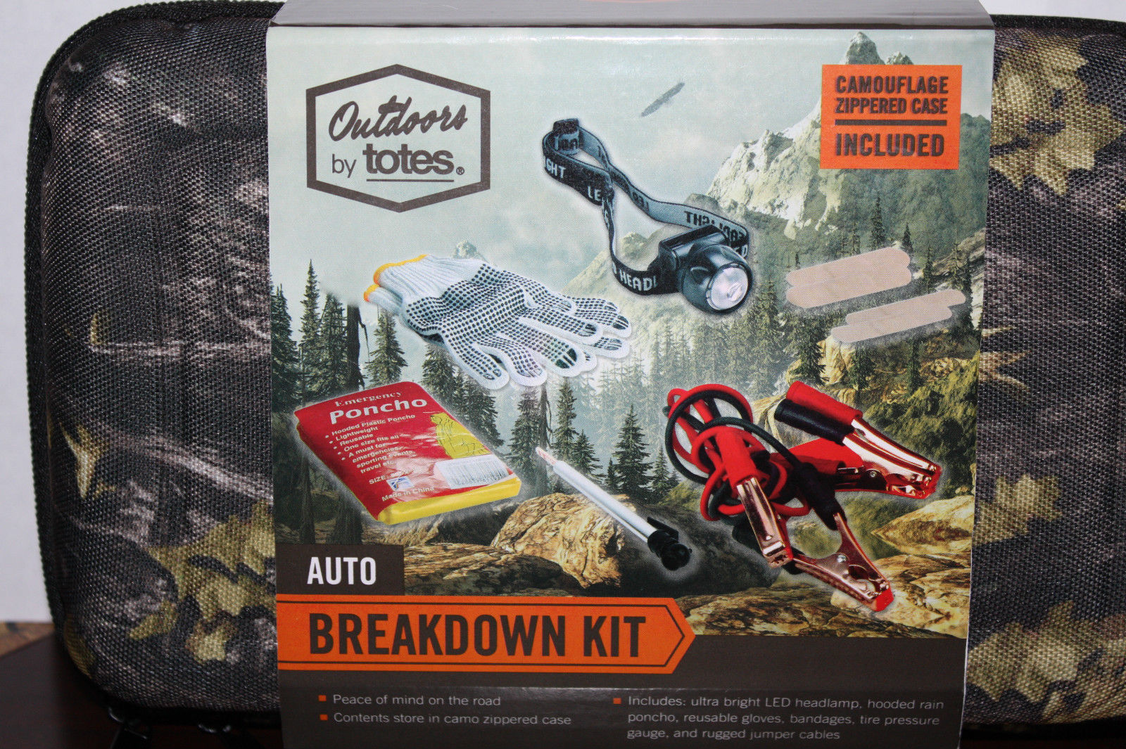 Outdoors By Totes 6 Piece Auto Breakdown Kit In Camo Zippered Case 09548