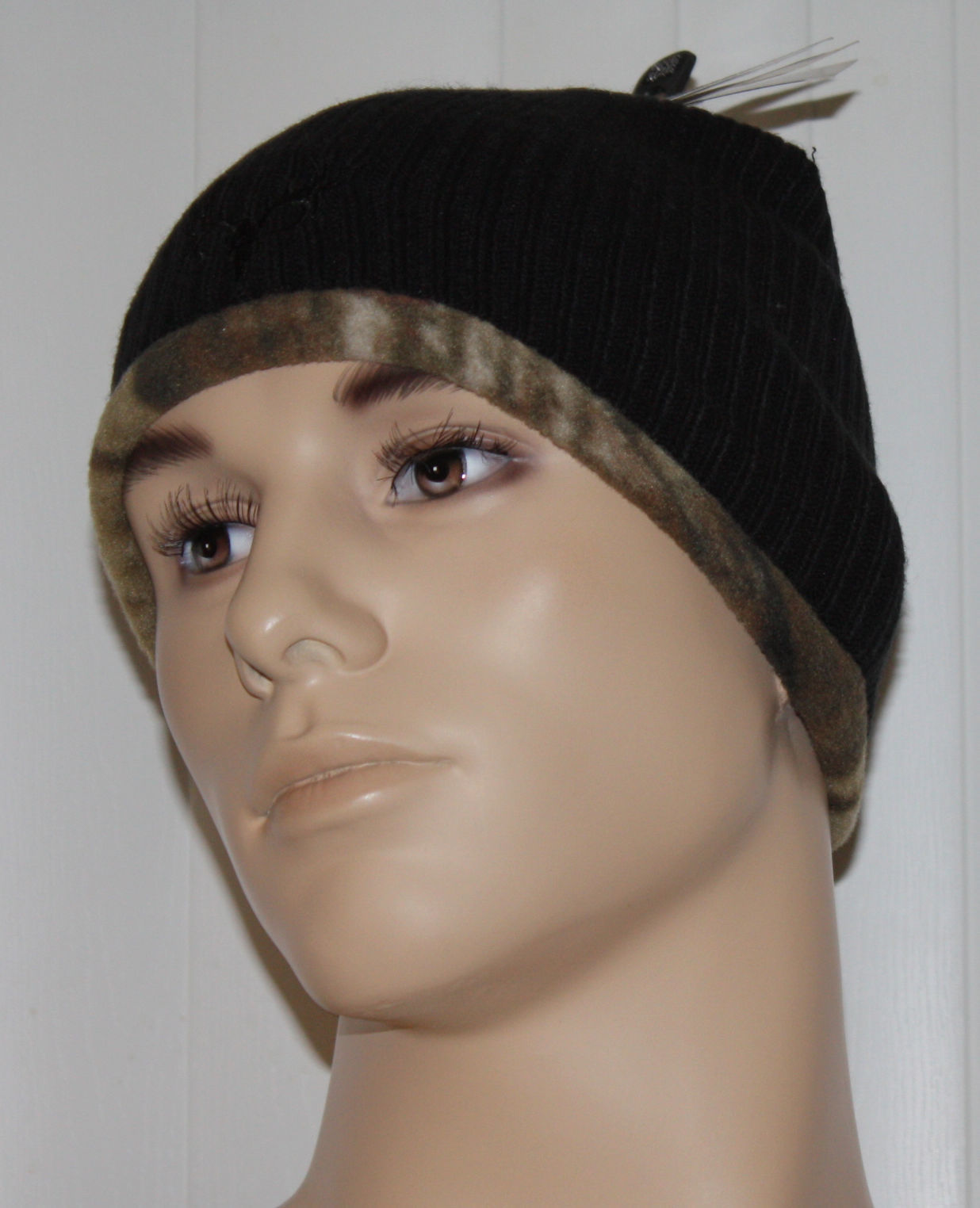 Hot Shot Men's Reversible To Camo Beanie Cap -Black (One Size) 09867