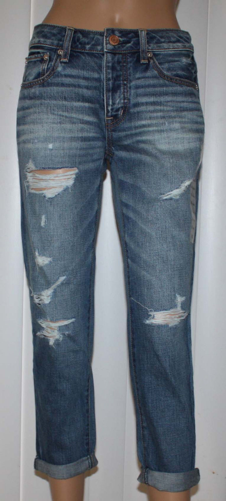 American Eagle Women's Vintage Flare Distressed Denim Jeans (0 Regular) 10159