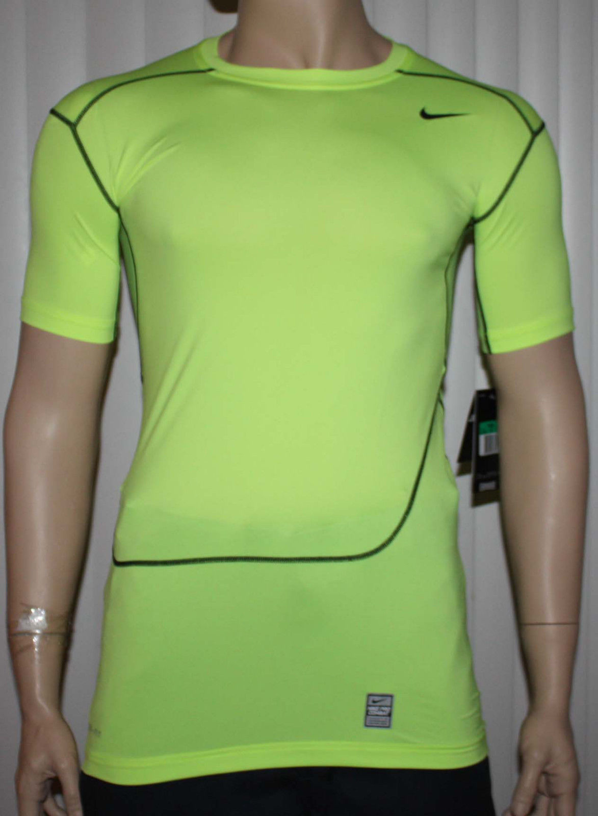 Nike Pro Nike Pro Combat Men's Dri-Fit Volt/Black Swoosh Compression Shirt -X-Large 10398
