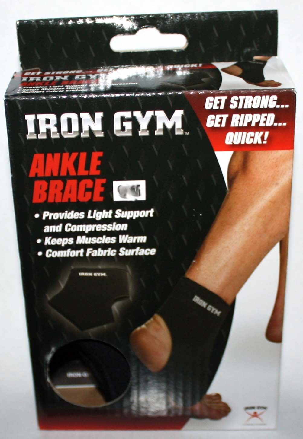 Iron Gym Unisex Black Light Compression Ankle Brace (Several Sizes) 10417