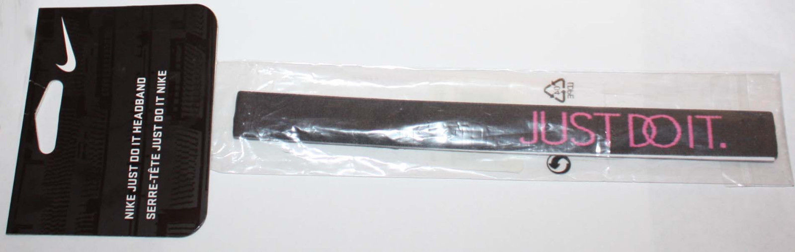 Nike Unisex ¾" JUST DO IT Headband Charcoal/Pink (One Size) 10981