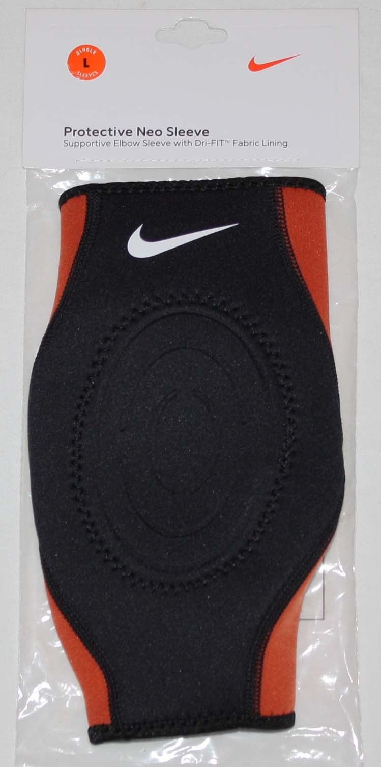 Nike Unisex Dri-Fit Black/Orange Protective Supportive Neo Elbow Sleeve (Large) 11281