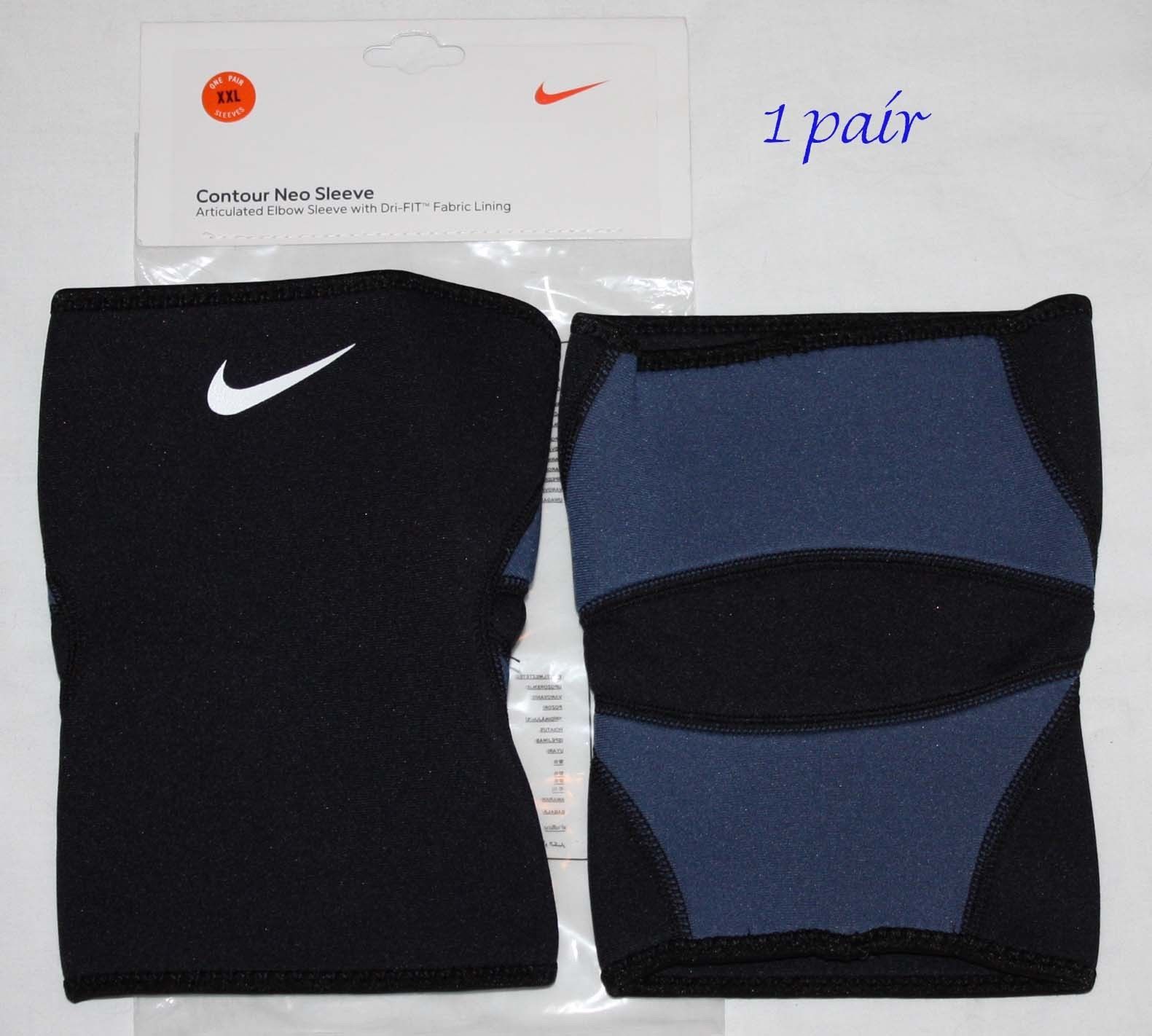 1 Pair Nike Dri-Fit Black/Blue Articulated Contour Neo Elbow Sleeve (XX-Large) 11282