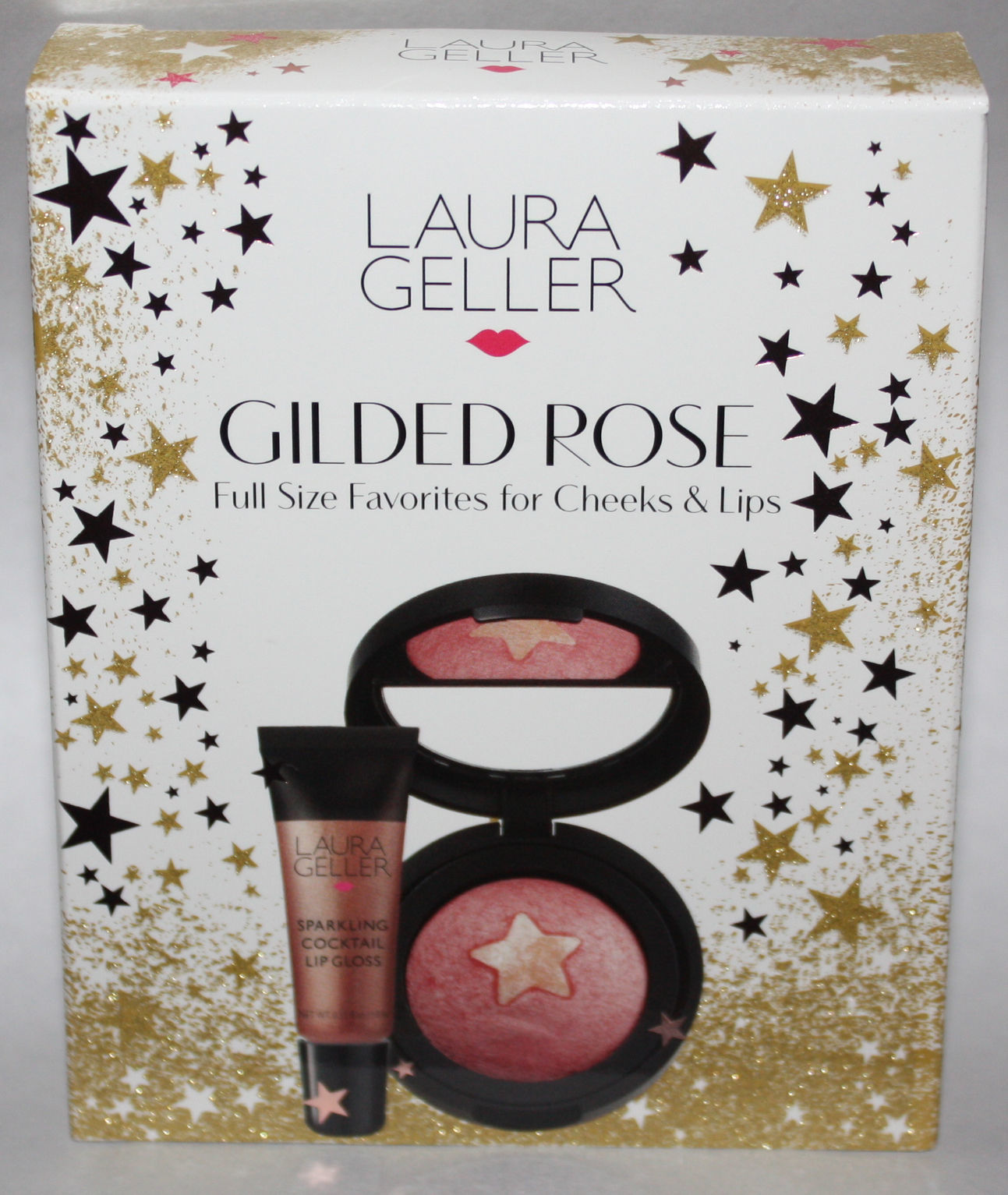 Laura Geller GILDED ROSE Blush/Highlighter/Lipgloss Set 11592