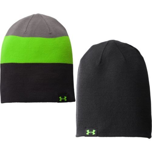 Under Armour Men's Four-In-One Stripe Beanie Black/Graphite/Gecko Green (One Size) 11595