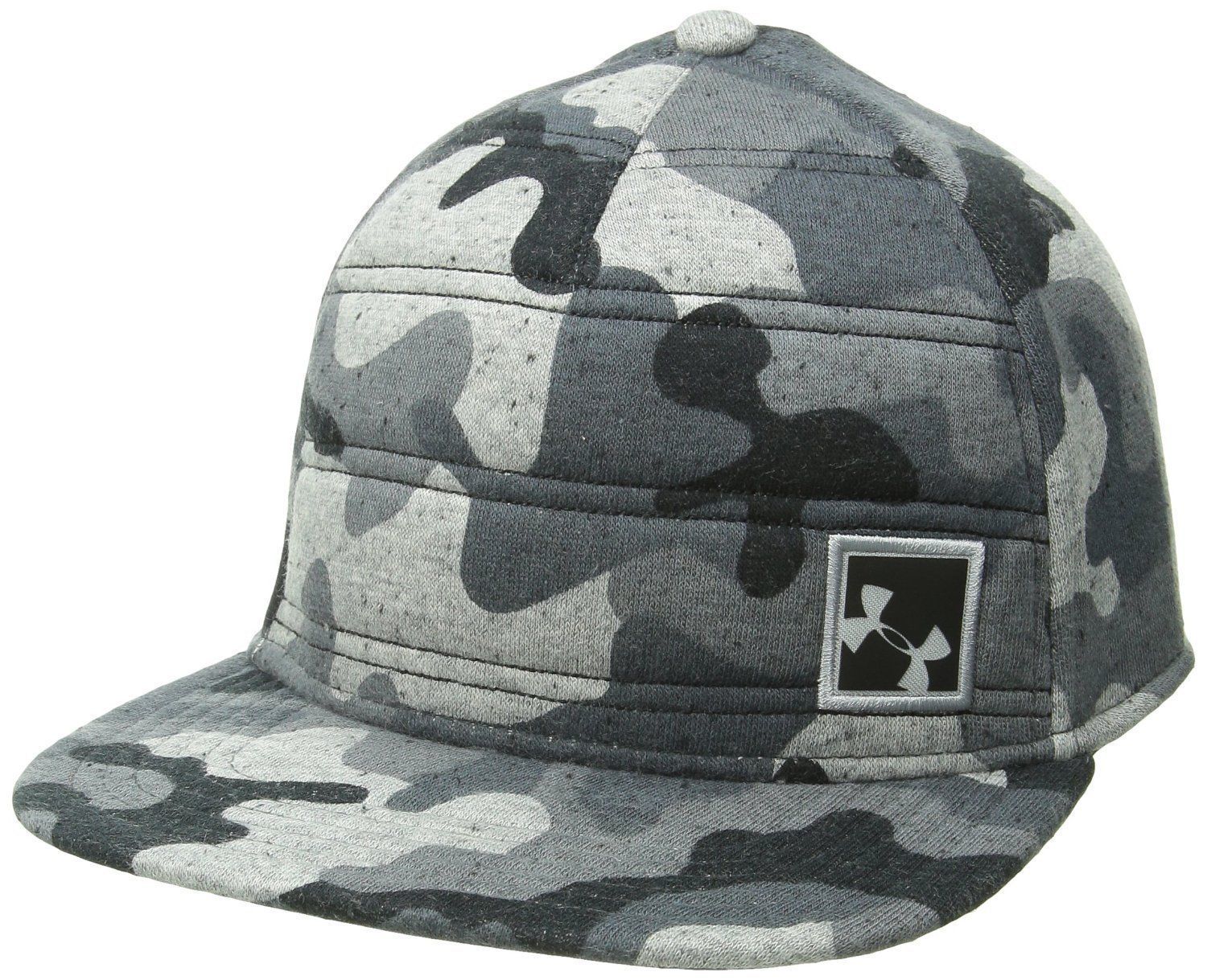 Under Armour Men's Quilted Black/Graphite/Amalgam Gray Camo Snap Back Hat (One Size) 12231