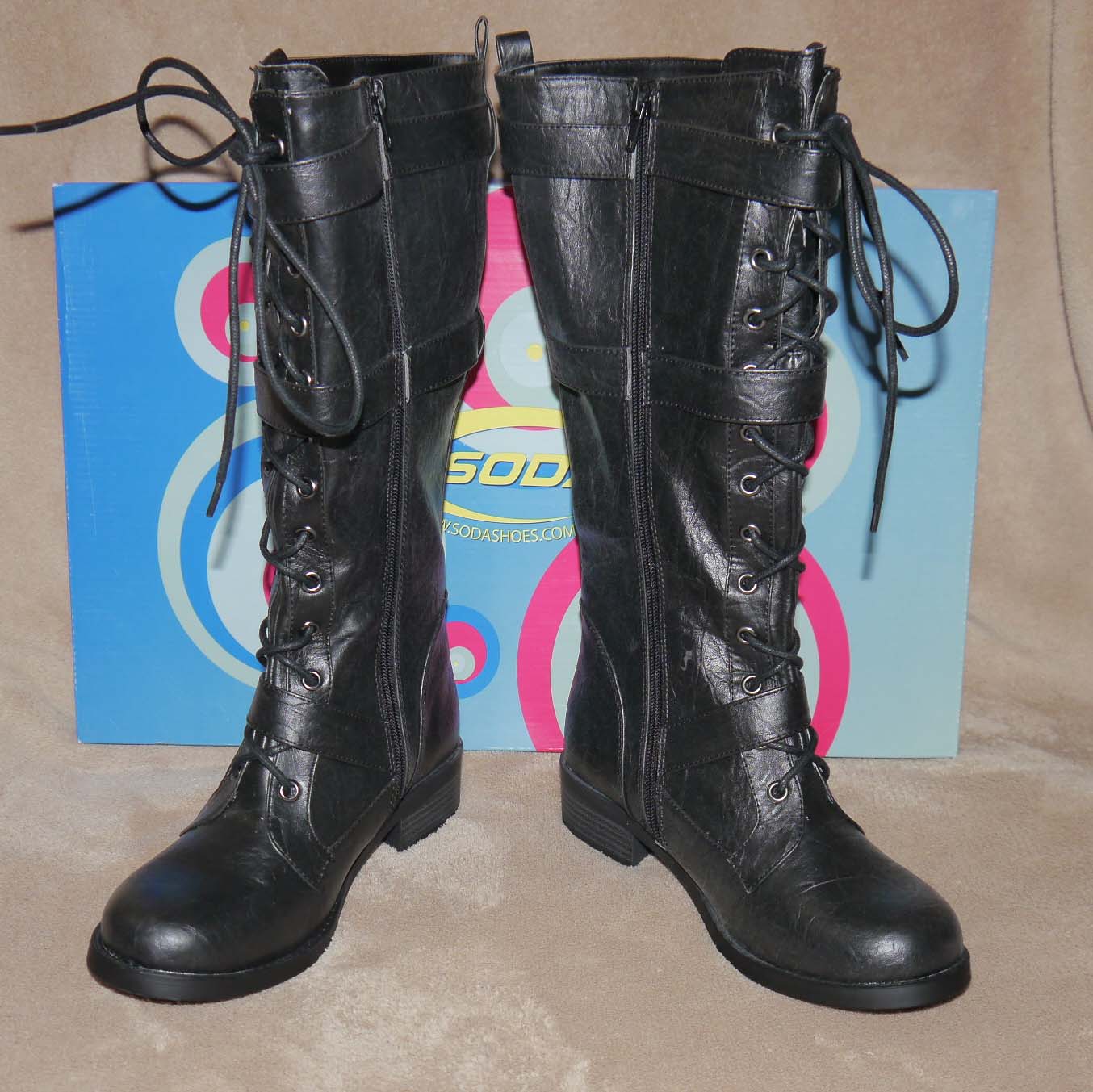 Lace Up Buckle Boots