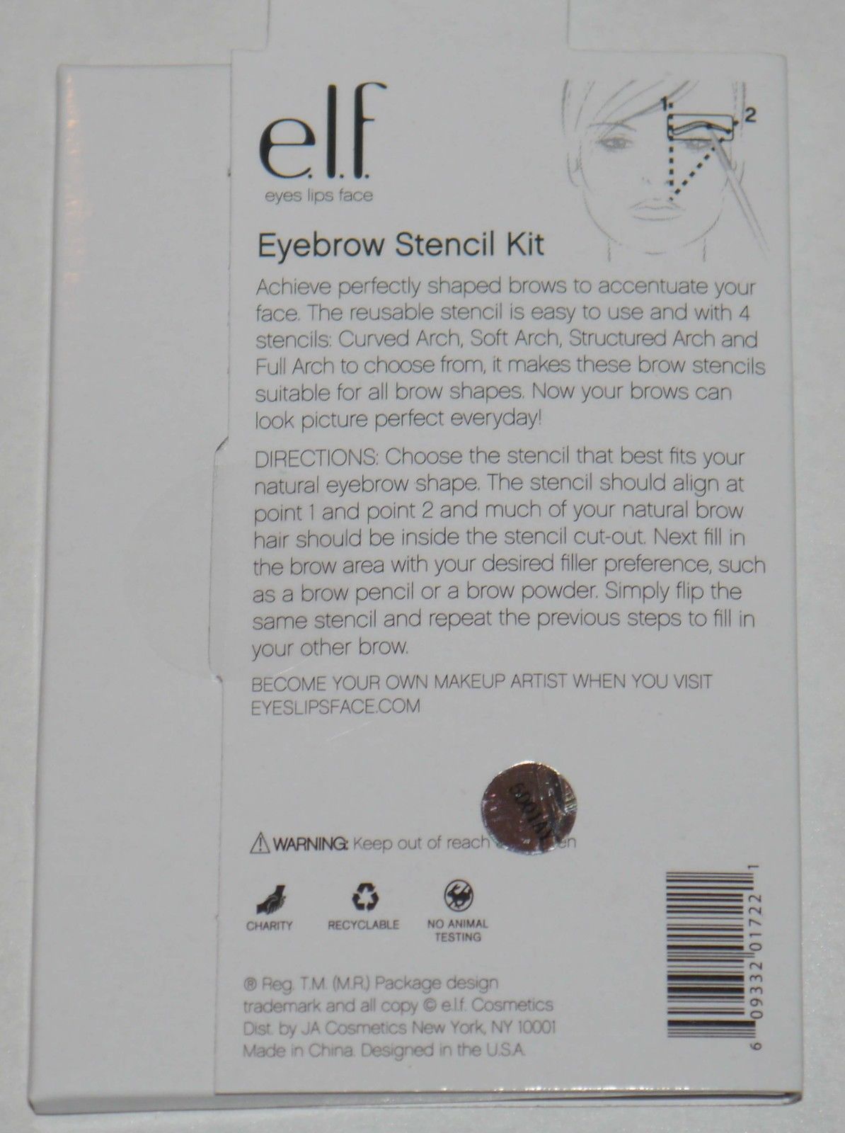 elf Cosmetics 4 Shapes Eyebrow Stencil Kit #1722