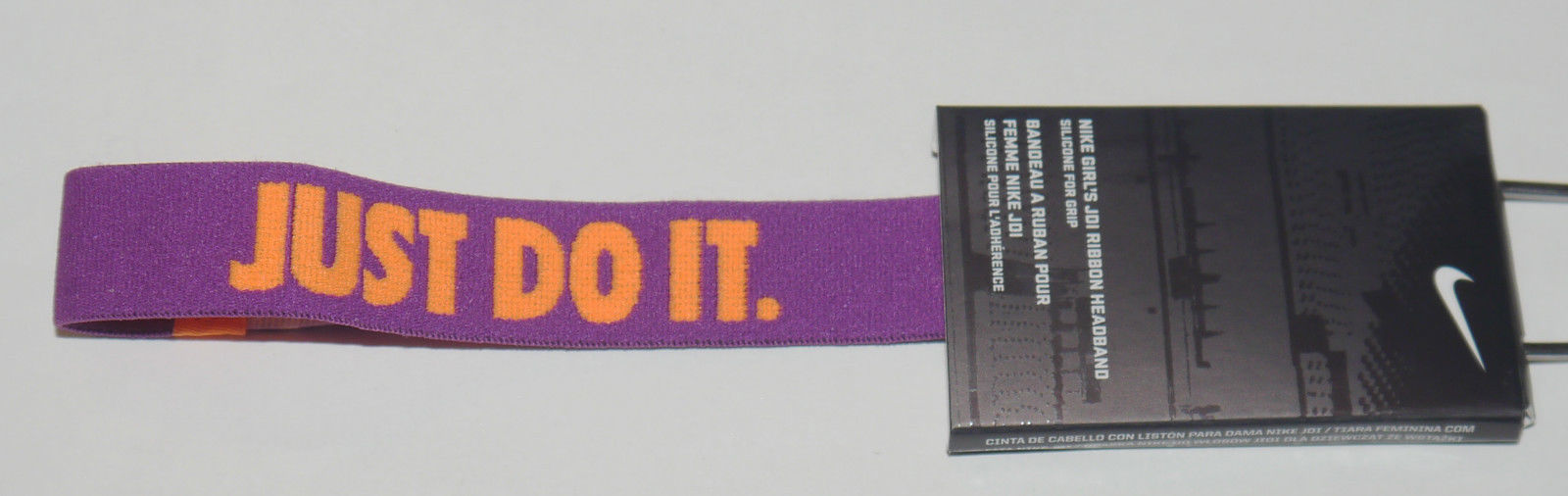 Nike Youth Girl's JDI Ribbon JUST DO IT Purple/Orange Polka Dot Headband 12703