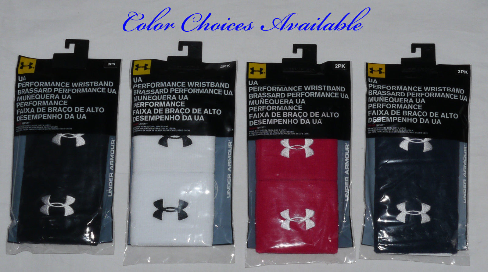 1 Pair Under Armour UA Performance Wristbands (Several Colors) 12794