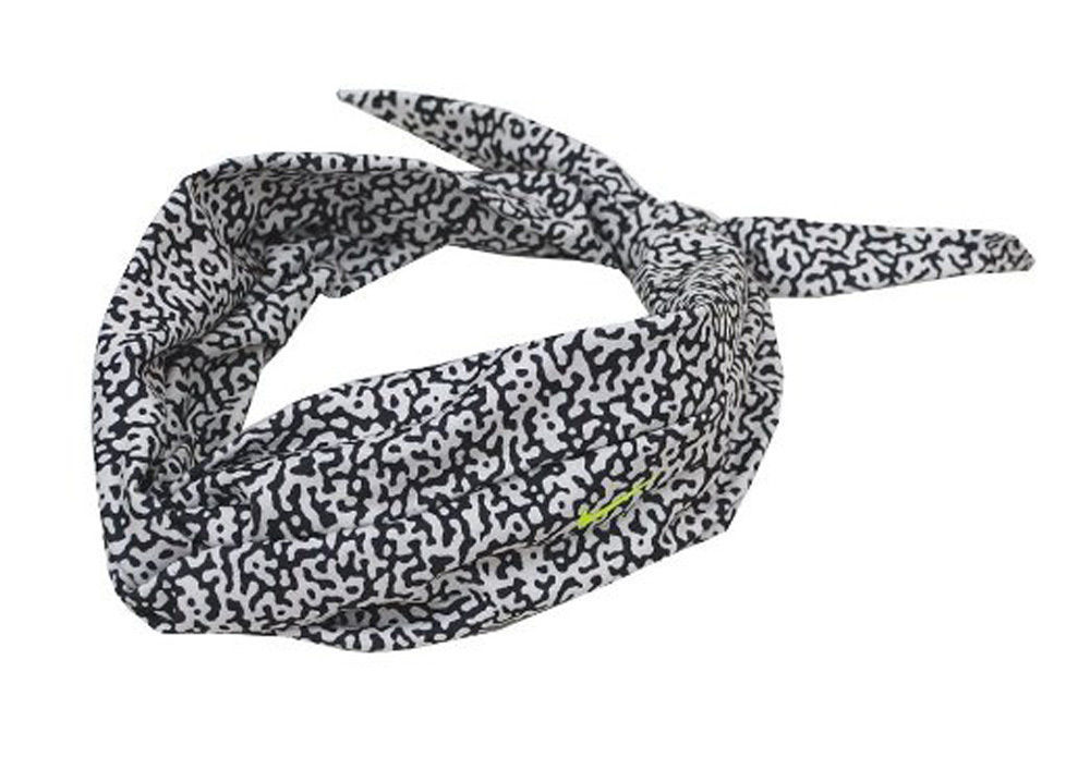 Nike Studio Twist Black/White/Volt Swoosh Printed Head Tie (One Size) 13403