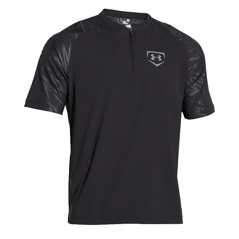 Under Armour Baseball Men's Black/Silver Metallic UA ¼ Zip Shirt (Several Sizes) 13711