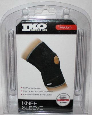 TKO Unisex Black Compression Knee Sleeve (Medium) TKO Unisex Black Compression Knee Sleeve (Medium)