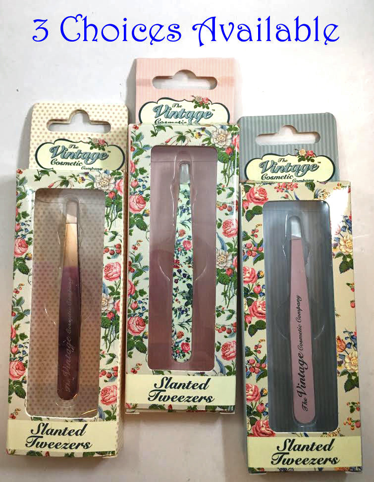The Vintage Cosmetic Company Slanted Eye Brow Tweezers -Choices available 14278