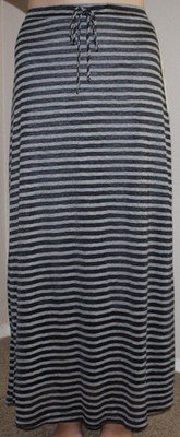 Lapis Women's Black & Gray Striped Lined Maxi Skirt Lapis Women's Black & Gray Striped Lined Maxi Skirt