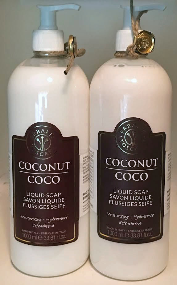 Lot of 2 Erbario Toscano Coconut Moisturizing Liquid Soap 33.81 oz Each 14546