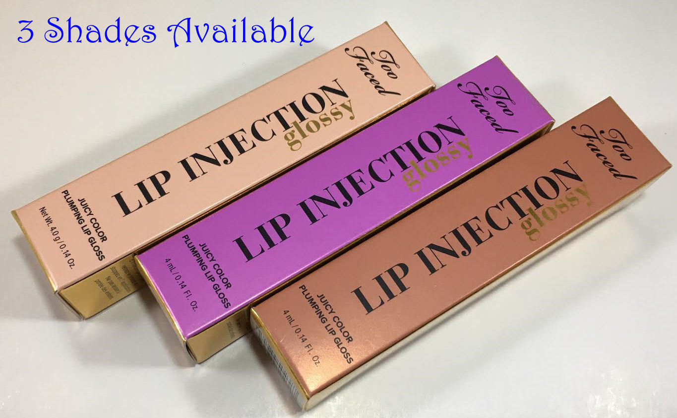 Too Faced Glossy Lip Injection Juicy Color Plumping Lip Gloss 0.14 oz 14556