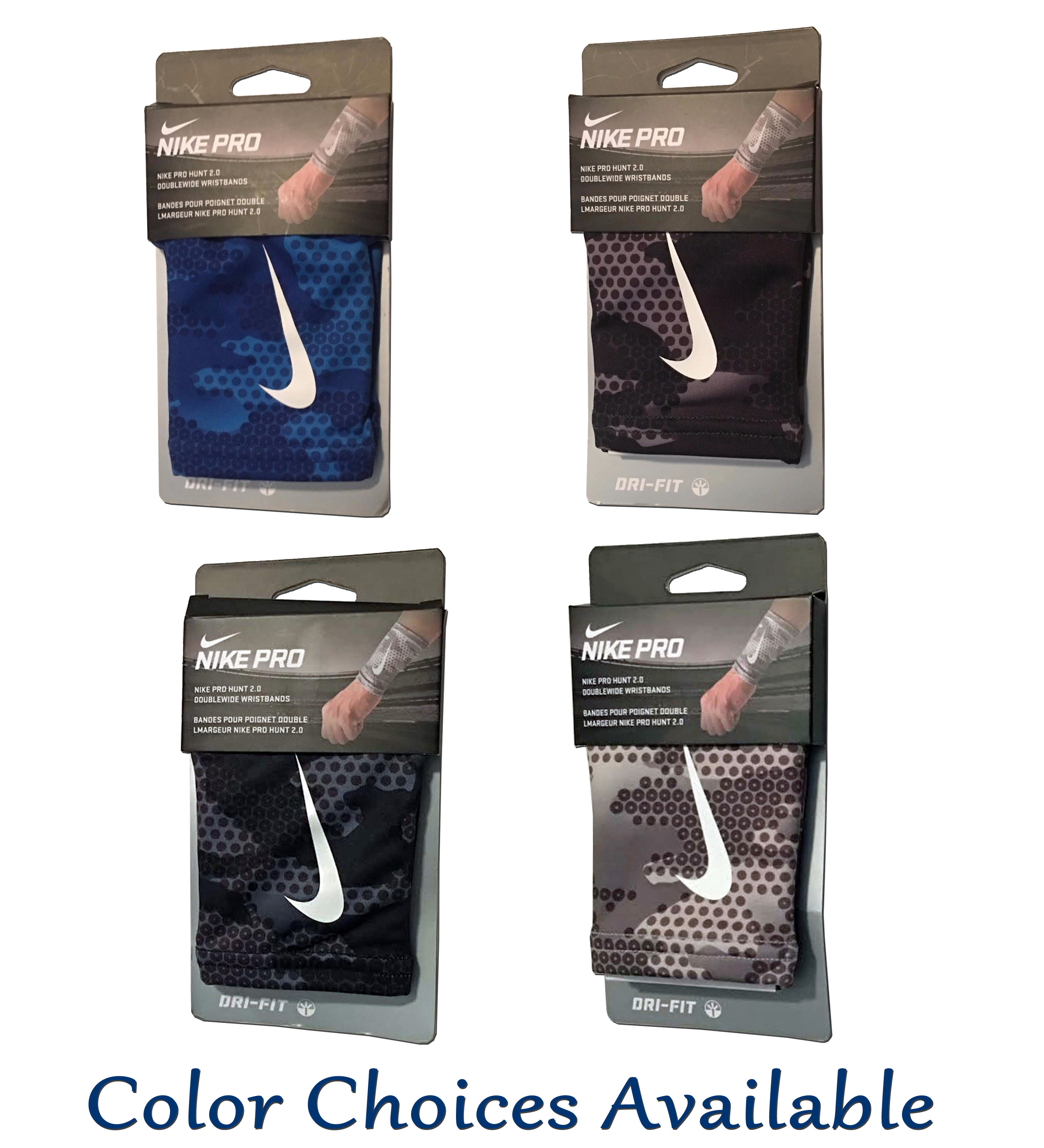 Nike Pro Hunt 2.0 Doublewide Wristbands -Color Choices 14017