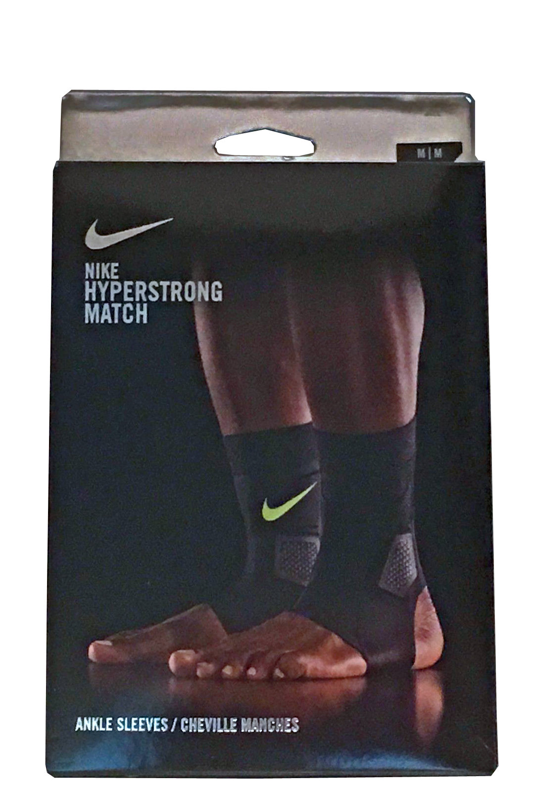 Nike Unisex Hyperstrong Match Black/Volt Swoosh Ankle Sleeves - X-Small 14649