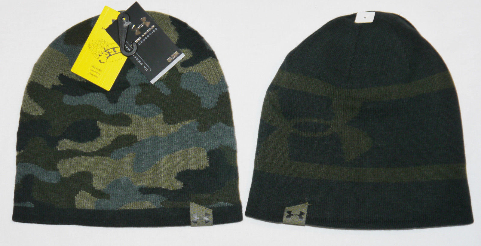 Under Armour Men's Two-Way Rough/Black/Artillery Green Reversible Beanie 14658