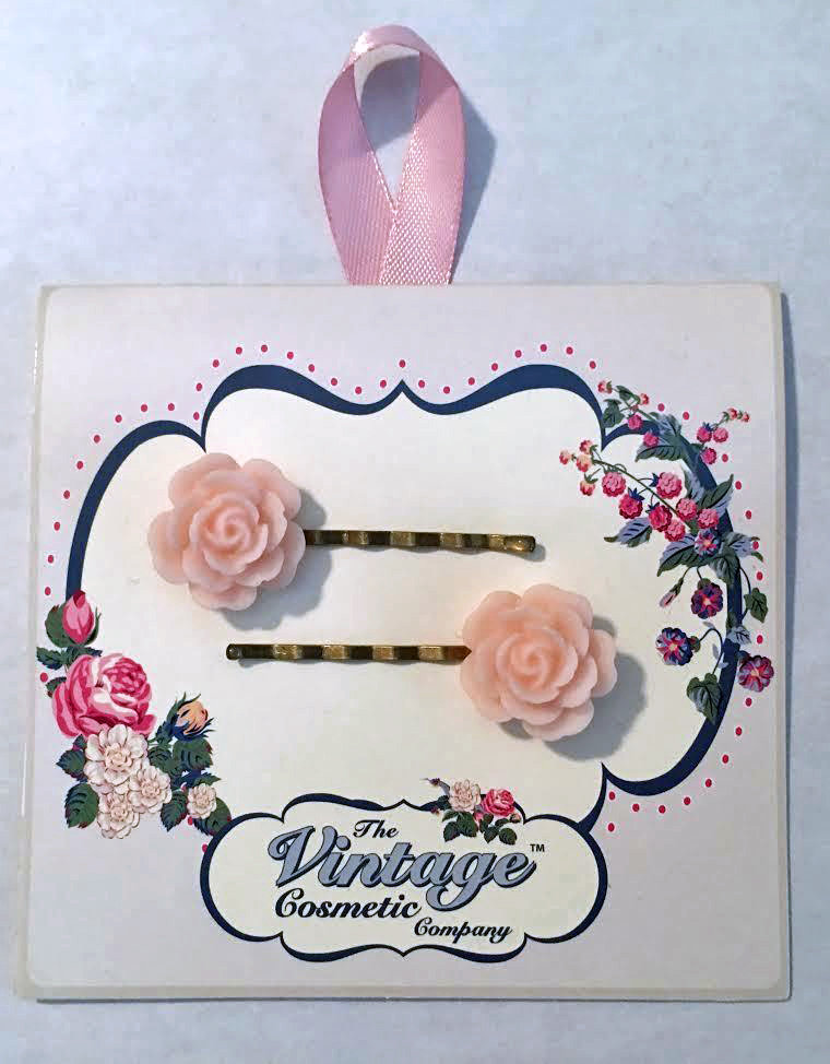 The Vintage Cosmetic Women's 1 Set Soft Pink Rose Bobby Pins 14758