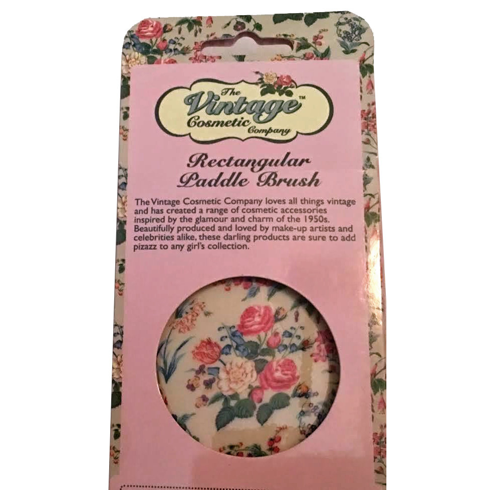 The Vintage Cosmetic Company Floral Rectangular Paddle Hair Brush