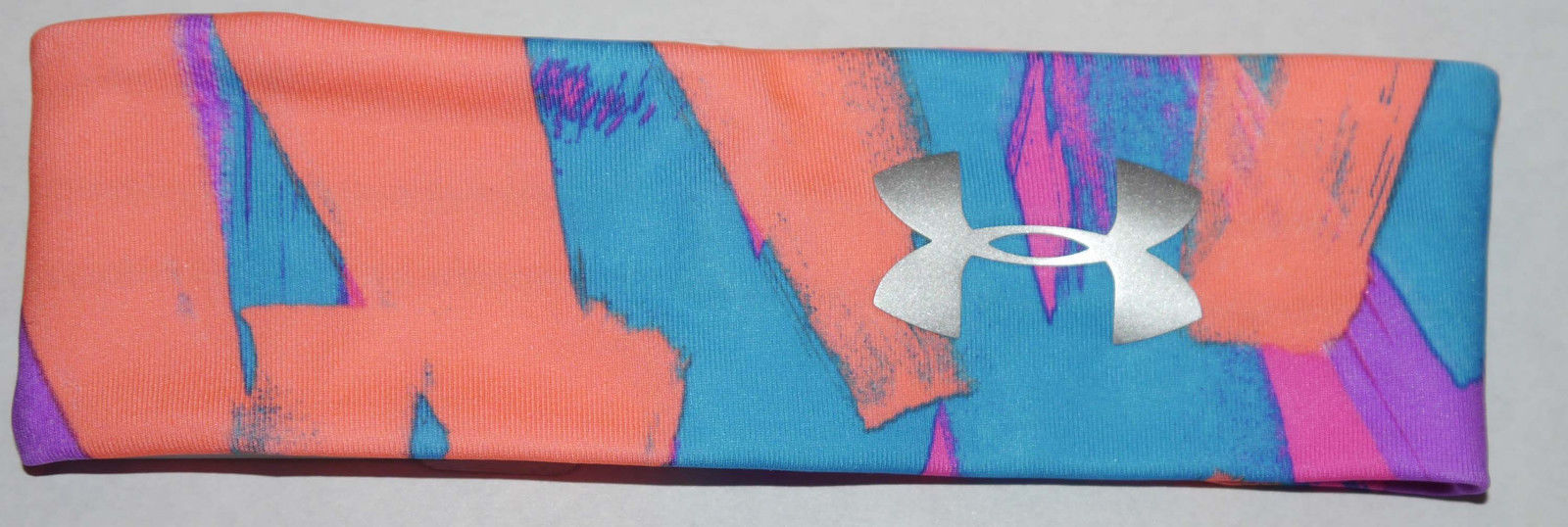 Under Armour Girl's Citrus/Blue/Pink/Purple/Silver Metallic UA Print Headband 12549