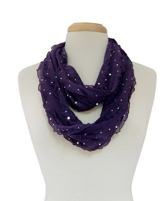 Giltter Ribbon Infinity Scarf - Purple Giltter Ribbon Infinity Scarf - Purple