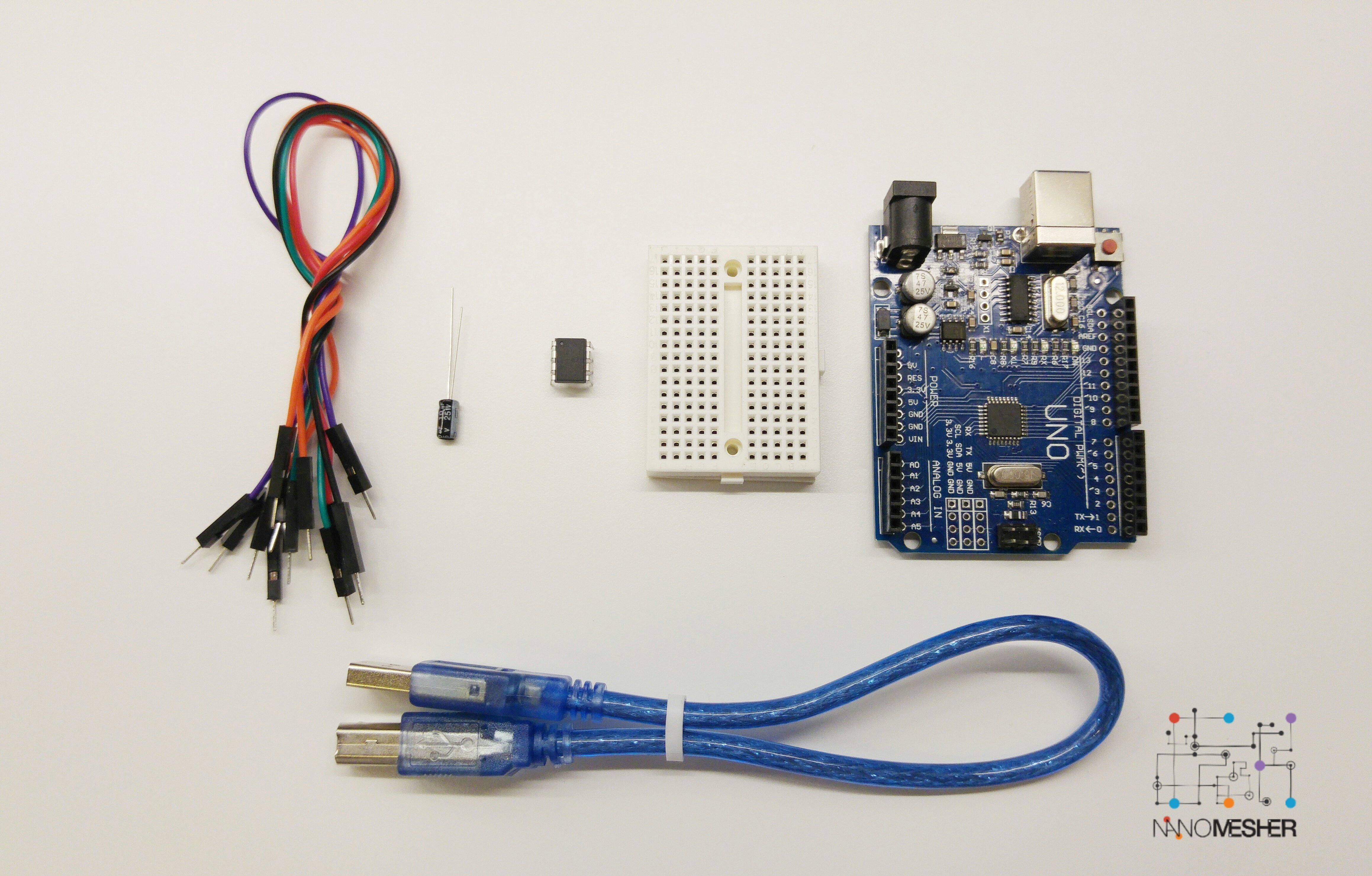 Attiny Microcontroller Programmer Kit including Arduino Uno & Attiny85 APROMM
