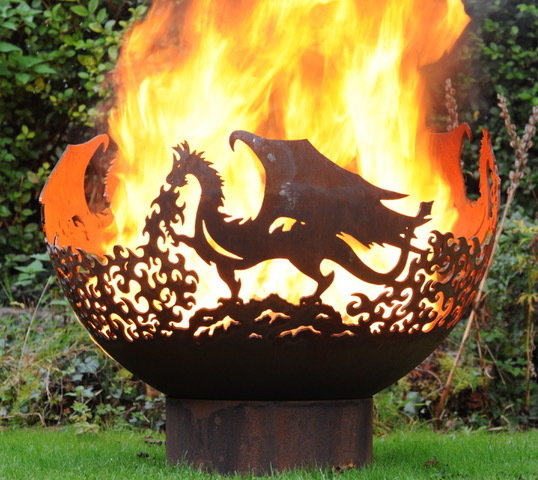 800mm Dragon Themed Firepit Bowl 800BowlDragonOL