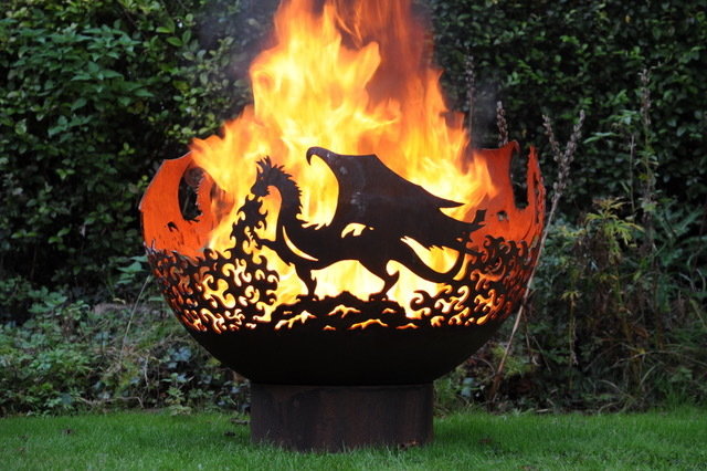 800mm Dragon Themed Firepit Bowl