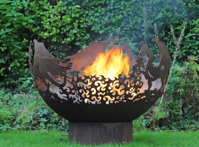 800mm Dragon Themed Firepit Bowl