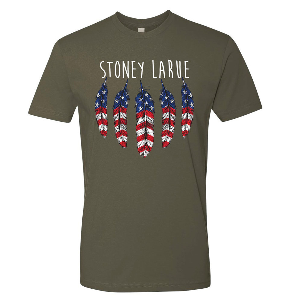 Unisex T-Shirt: USA Feathers (Military Green) T-Shirt Unisex T-Shirt: USA Feathers (Military Green) T-Shirt