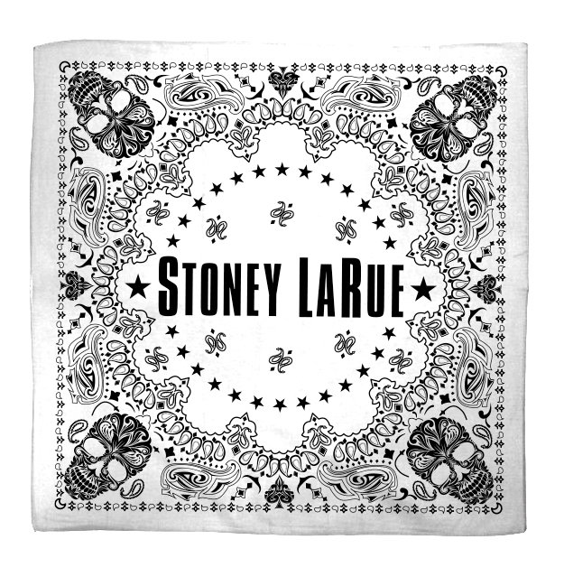 White skull bandana with Stoney LaRue print. White skull bandana with Stoney LaRue print.