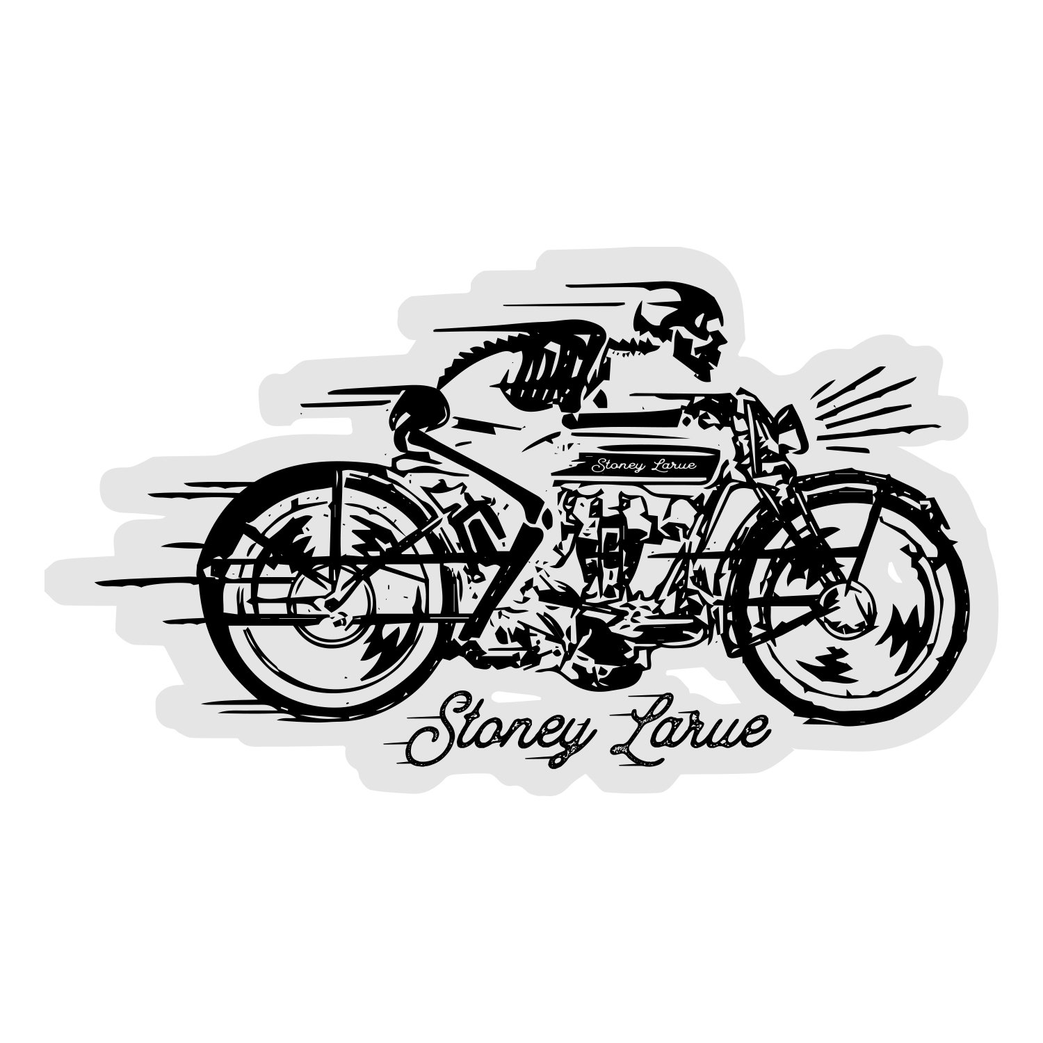 Stoney Larue Skelton Biker Sticker BikerSticker_BIN002