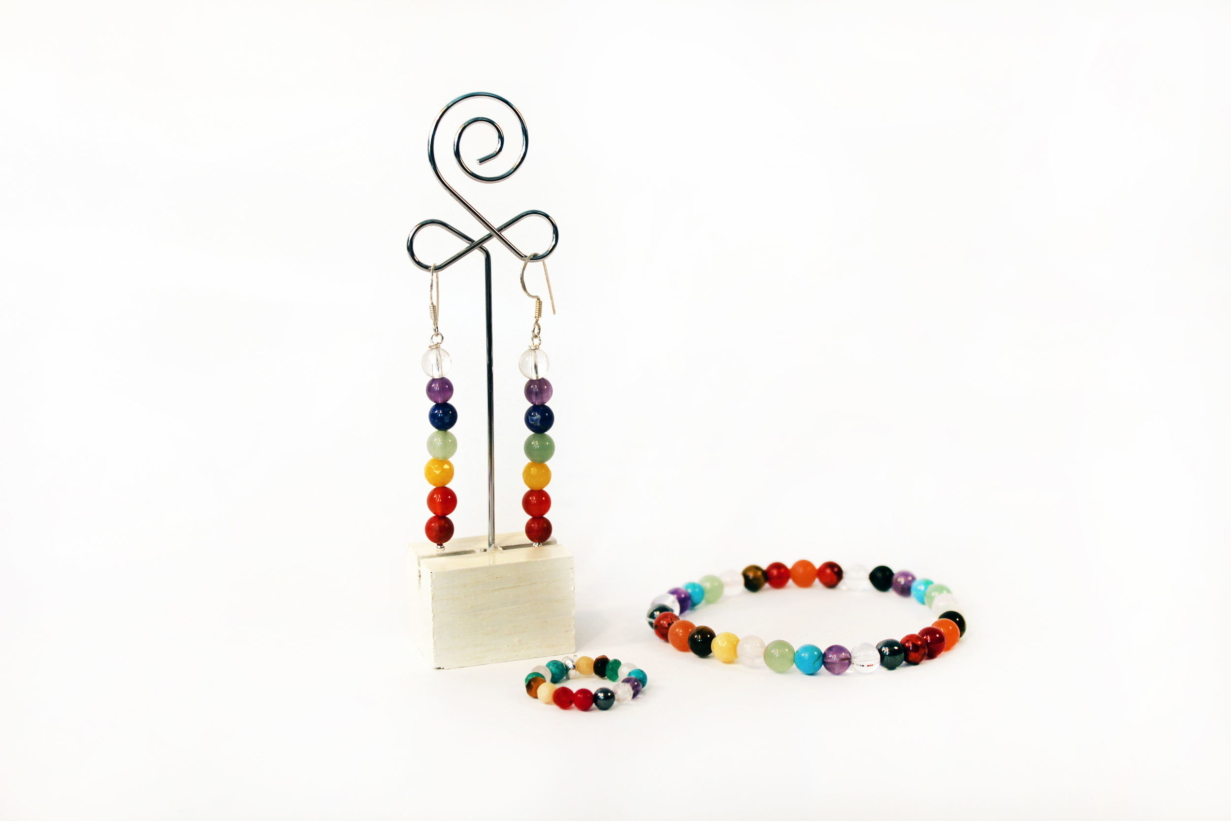 Conjunto pulsera, anillo y pendientes Chakras 009