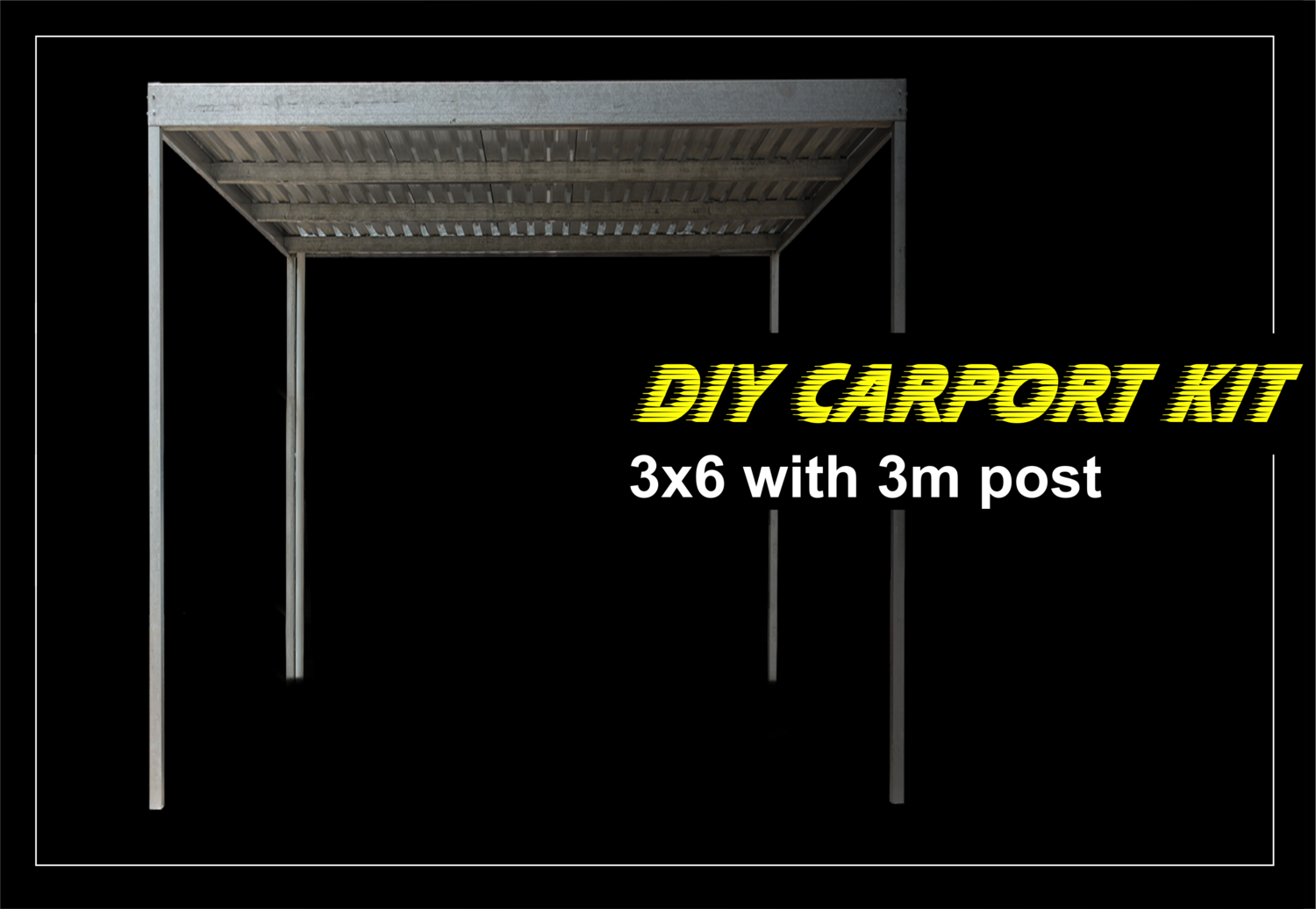 3m X 6m Galvanized Carport Kit With 3m Post