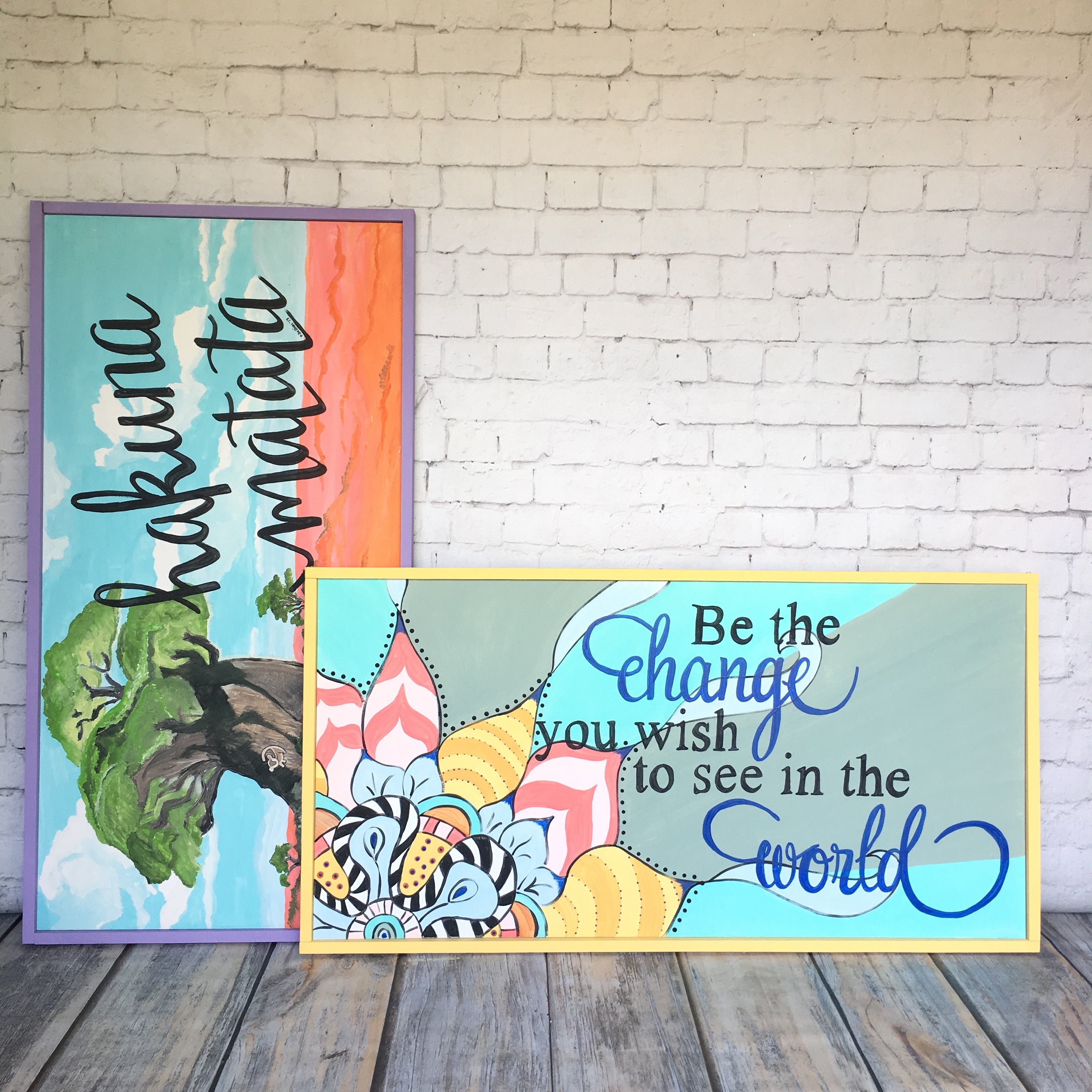 Hand-painted, hand-framed Art, large