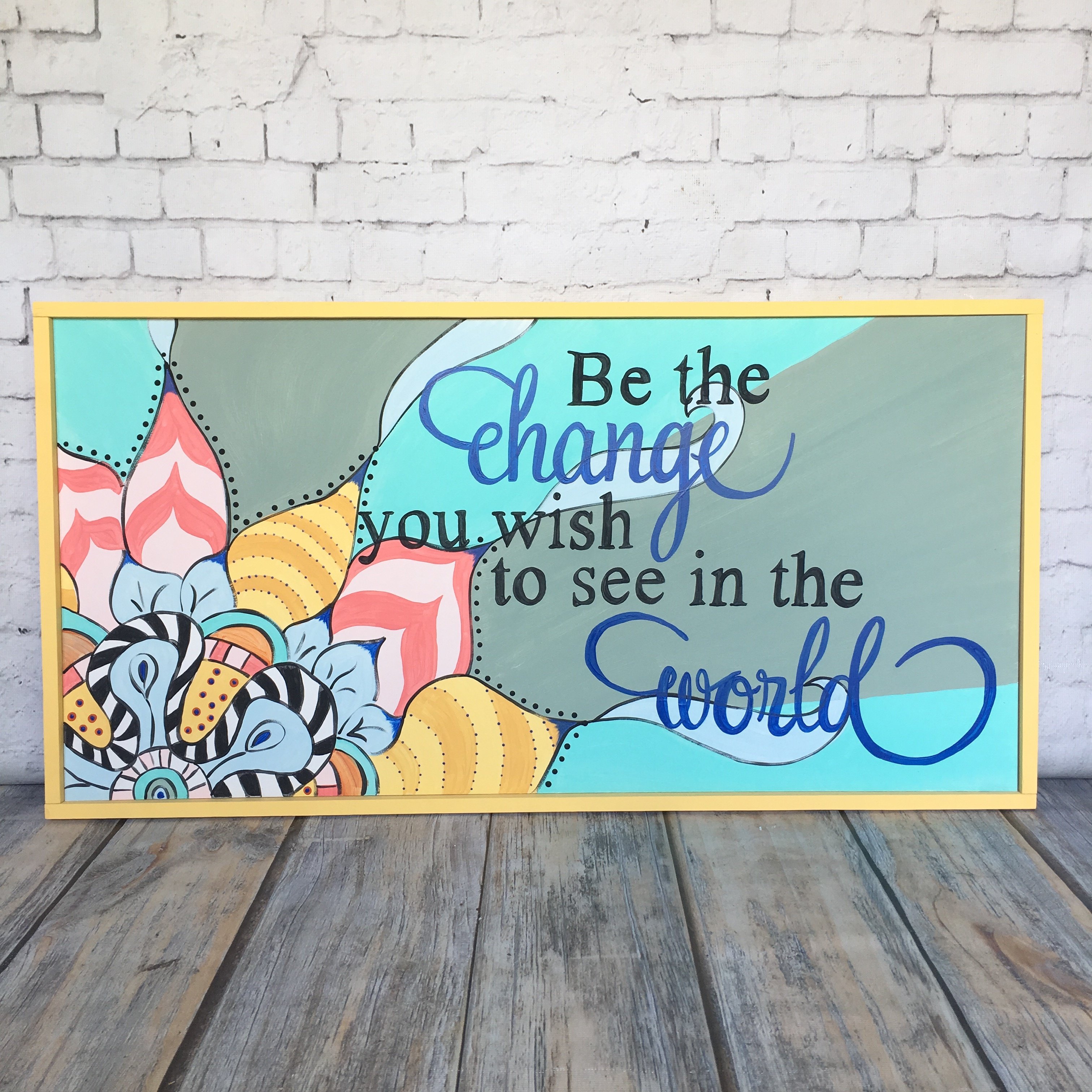 Hand-painted, hand-framed Art, large